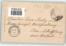 74909 W6922 Meckesheim 1904 - Neue Kath. Kirche Bahnhof Villa Stoll Gemischtes Warengeschäft G. M. Kern
