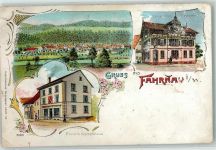 79650 W7860 Fahrnau Gebrauchsspuren Freiners Geschäftshaus Kaiserl. Postamt Lithographie