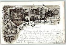 04416 O7113 Markkleeberg 1896 Lithographie Gasthaus Zum Feldschloss Großstädteln