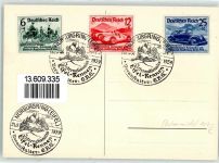 W5489 Nürburg nürburgring + SST Eifel-Rennen 1939 Aufgehende Sonne WK II Sonderstempel