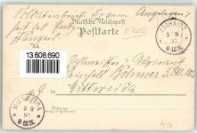 04749 O7303 Ostrau , Sachs 1897 Lithographie Gasthaus Zur goldenen Taube Gasthaus Zum wilden Mann Bismarkplatz Eisenbahn