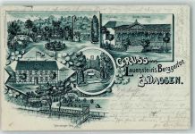 31832 W3213 Eldagsen , Deister 1901 Lithographie Lauensteins Hotel Berggarten Kegelbahn Garten-Veranda Spiessbürger-Steg