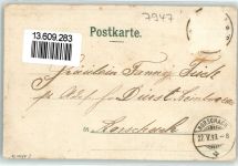 88512 W7947 Mengen , Württ 1899 Gebrauchsspuren Hotel Baier Bahnhof Reiser Spital Lithographie