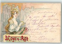 Jugendstil Editeur J.W.H. Nr. 23 Abeille, J. 1900 Lithographie / Künstlerkarte