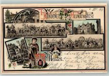 34346 W3510 Münden 1897 Sonderstempel Heimatfest Lithographie Wappen + SST
