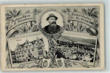 34346 W3510 Münden Gebrauchsspuren Festpostkarte des II. Mündener Heimatfestes Juni 1909 Rathaus Wappen