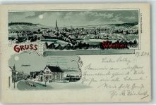 33824 W4806 Werther Westf. 1904 Lithographie / Mondschein Langestraße