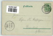 33824 W4806 Werther Westf. 1904 Lithographie / Mondschein Langestraße