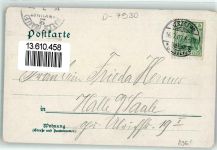 04916 O7930 Herzberg , Elster 1903 Lithographie Kaiserl. Postamt Anhalter Bahnhof Niederlausitzer Bahnhof Eisenbahn