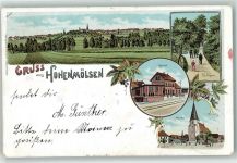 06679 O4860 Hohenmölsen 1900 Lithographie Bahnhof Kaiserpark Altmarkt