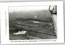 O9000 Chemnitz , Sachs Der erste Blick auf den Landungsplatz von Bord des P. L. 5 aus Parseval 1910