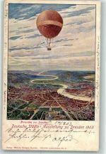 O8000 Dresden Deutsche Städte-Ausstellung 1903 Ballon Off. Ansichtskarte Nr 11 Kunstgeschichte Dresden