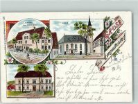 Langwaltersdorf Unislaw Slaski 1900 Lithographie Gasthaus Zum Storchberg Kirche Oberförsterei