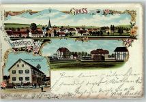 36355 W6424 Grebenhain 1904 Lithographie Gasthaus Zum Darmstädter Hof Wittwe Ruhl