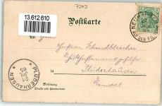 73765 W7303 Neuhausen auf den Fildern 1905 Lithographie Kirche Rathaus Bahnhof