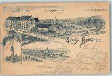 51399 W5093 Burscheid , Rheinl 1900 - Gasthaus Zur Post Aug. Hinrichs Bahnhofsgasthaus Kriegerdenkmal Bahnhof Vorläufer Bahnpost Köln - Born Zug 313
