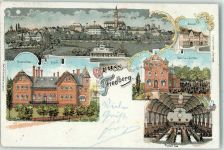 86316 W8904 Friedberg , Bay Lithographie Bauernbräu-Keller Brauerei Konzertsaal