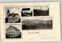 86697 W8859 Sinning , Schwab 1904 - Kirche Pfarrhof St. Wolfgang Gasthaus Zur Krone