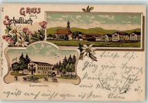 83666 W8176 Schaftlach 1906 Lithographie Bahnrestauration Gasthaus Edelweiss