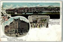 09337 O9270 Hohenstein-Ernstthal 1910 Gebrauchsspuren Hotel Gewerbehaus A. Grabner Lithographie