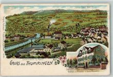 79539 W7850 Tumringen Lithographie Seidenweberei A. Mäder Gasthaus Zum Frieden Herm. Reinacker