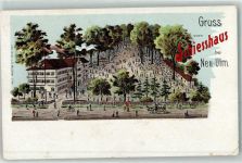 89231 W7910 Neu-Ulm Lithographie Gasthaus Schiesshaus