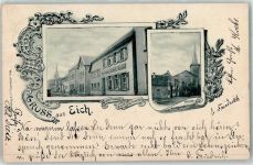 67575 W6528 Eich , Rheinhess 1899 - Gasthaus Zum Löwen Kirche Kriegerdenkmal