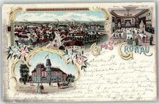 48599 W4432 Gronau Westf. 1902 Lithographie Hotel Zum Engel J. E. Costers