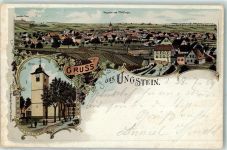 67098 W6702 Ungstein 1904 Lithographie Kirche