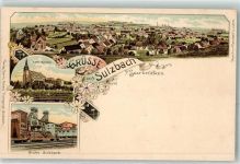 66280 W6603 Sulzbach , Saar Lithographie Kath. Kirche Grube