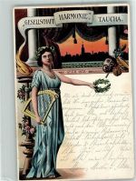 04425 O7127 Taucha b Leipzig 1905 Lithographie Gesellschaft Harmonie