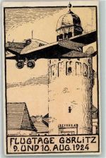 O8900 Görlitz , Neiße Flugtage August 1924 sign E. Krafft Sonerstempel Flugereignis