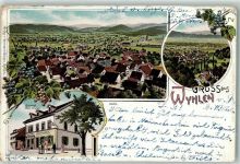 79639 W7889 Wyhlen 1904 Lithographie Gasthaus Zum Engel