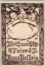 O8000 Dresden Weihnachtsfeier Verein Hans Holbein Engel sign F. Baldauf Kunstgeschichte Dresden