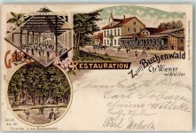 59514 W4777 Welver 1899 Lithographie Gasthaus Zum Buchenwald Chr. Wiemer