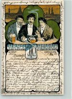 O8000 Dresden Hans Holbein Studentenwappen Degen Bierkrug Kunstgeschichte Dresden 1902 Künstlerkarte
