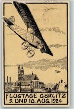 O8900 Görlitz , Neiße Flugtage August 1924 sign E. Krafft Sonerstempel Flugereignis