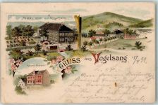 58285 W5820 Gevelsberg 1899 Lithographie Gasthaus Kaiserl. Postamt Vogelsang
