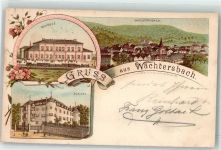63607 W6480 Wächtersbach 1897 Lithographie Bahnhof Schloss Vorläufer