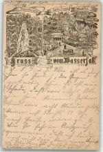 98596 O6089 Trusetal 1891 Gebrauchsspuren Vorläufer Druck 1880 - 1889 Wasserfall Gasthaus