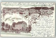 38690 W3387 Vienenburg Lithographie Hotel Hess Hermann Wildschütz Nachporto