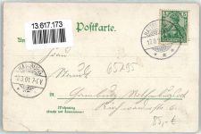 65795 W6234 Hattersheim am Main 1901 Lithographie Gasthaus Zur Krone Adan Hieronymi Kirche Post