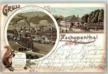 09405 O9360 Zschopau 1899 Lithographie Gasthaus Zum EichhörnchenL. Uhlig Zschopenthal