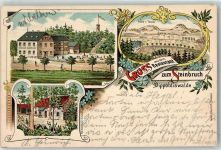 01744 O8230 Dippoldiswalde 1898 Lithographie Alte Steinbruch Schänke Gasthaus Zum Steinbruch