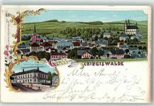 02681 O8605 Schirgiswalde 1905 Lithographie Gasthaus Zum Erbgericht