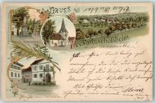 74924 W6924 Neckarbischofsheim 1900 Lithographie Kriegerdenkmal Kirche Haushaltungsschule
