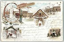 W3424 St. Andreasberg Winterfest Schneemann Gut Schnee Hotel Bergmann Winterlitho 1898