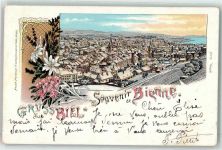 Biel/Bienne Mit Glimmerauflage Winterlitho 1901