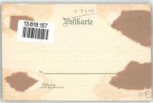 W7110 Öhringen Oberes Tor Bahnhof Postgebäude Schneemann Winterlitho Gebrauchsspuren