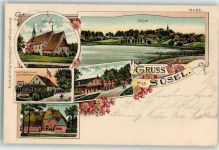 23701 W2409 Süsel 1900 Lithographie Gasthaus Zum Süselerbaum Gasthaus am See Kirche Verlag Bruno Bürger & Ottilie Nr 535